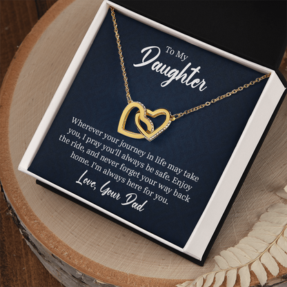 Gift-ready Interlocking Hearts Necklace with adjustable chain