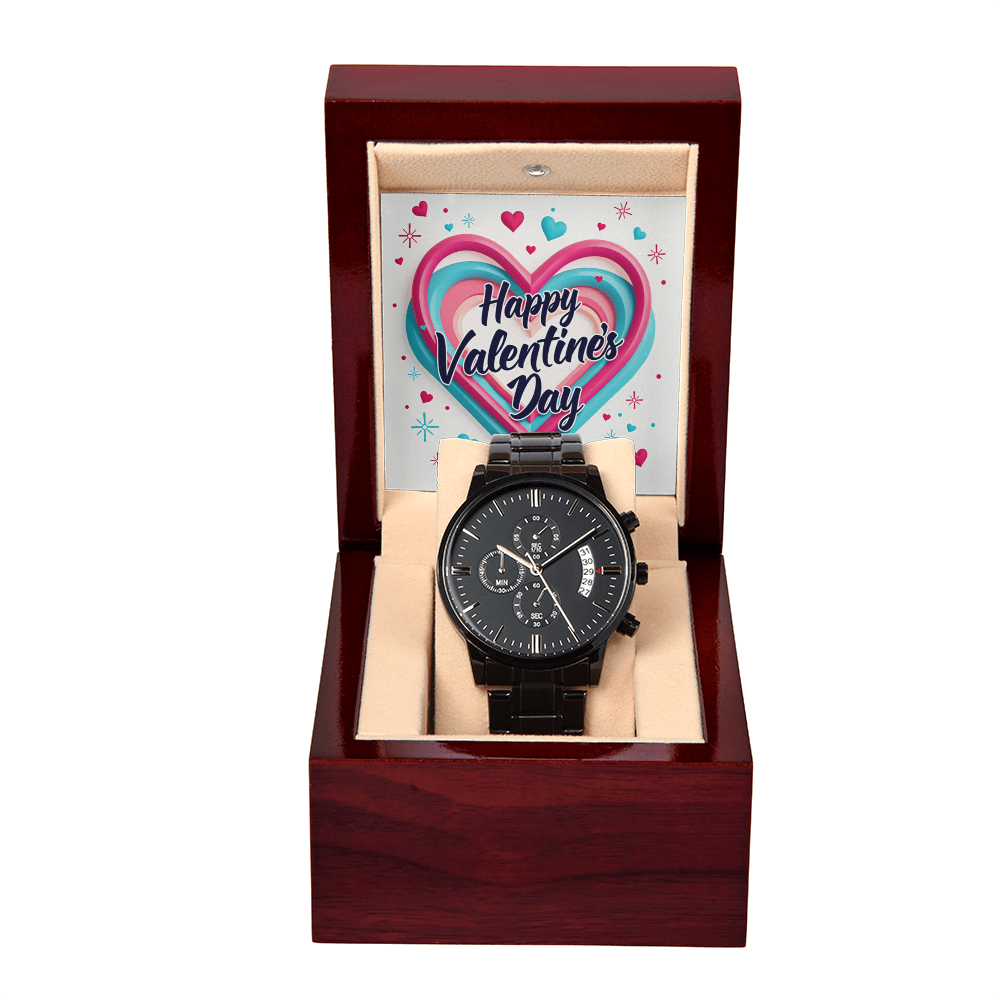 Black Chronograph Watch - Perfect Valentine Gift for him - GLiMOT