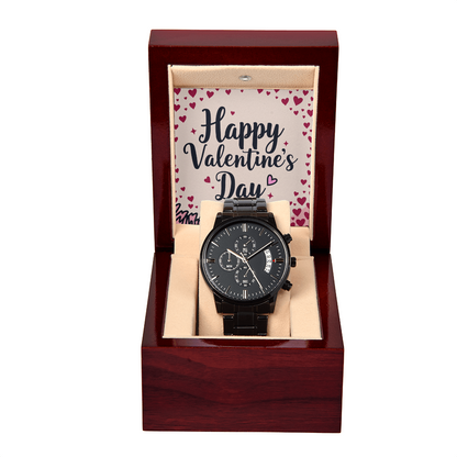 Black Chronograph Watch  - Simple Valentine Gift for him - GLiMOT