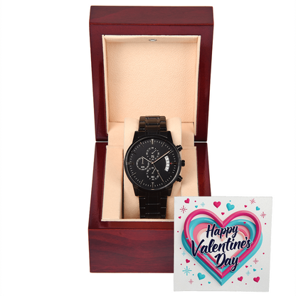 Black Chronograph Watch - Perfect Valentine Gift for him - GLiMOT