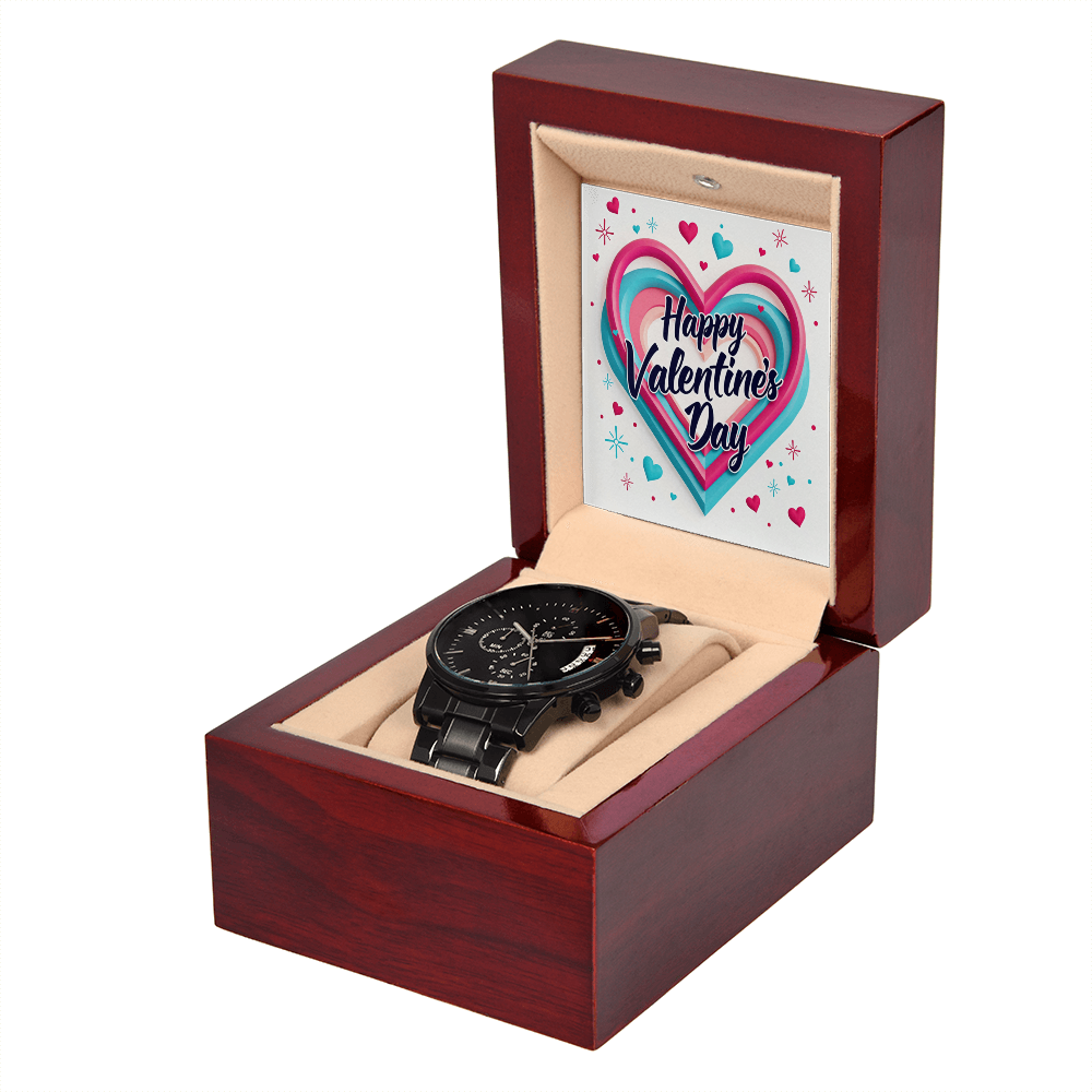 Black Chronograph Watch - Perfect Valentine Gift for him - GLiMOT