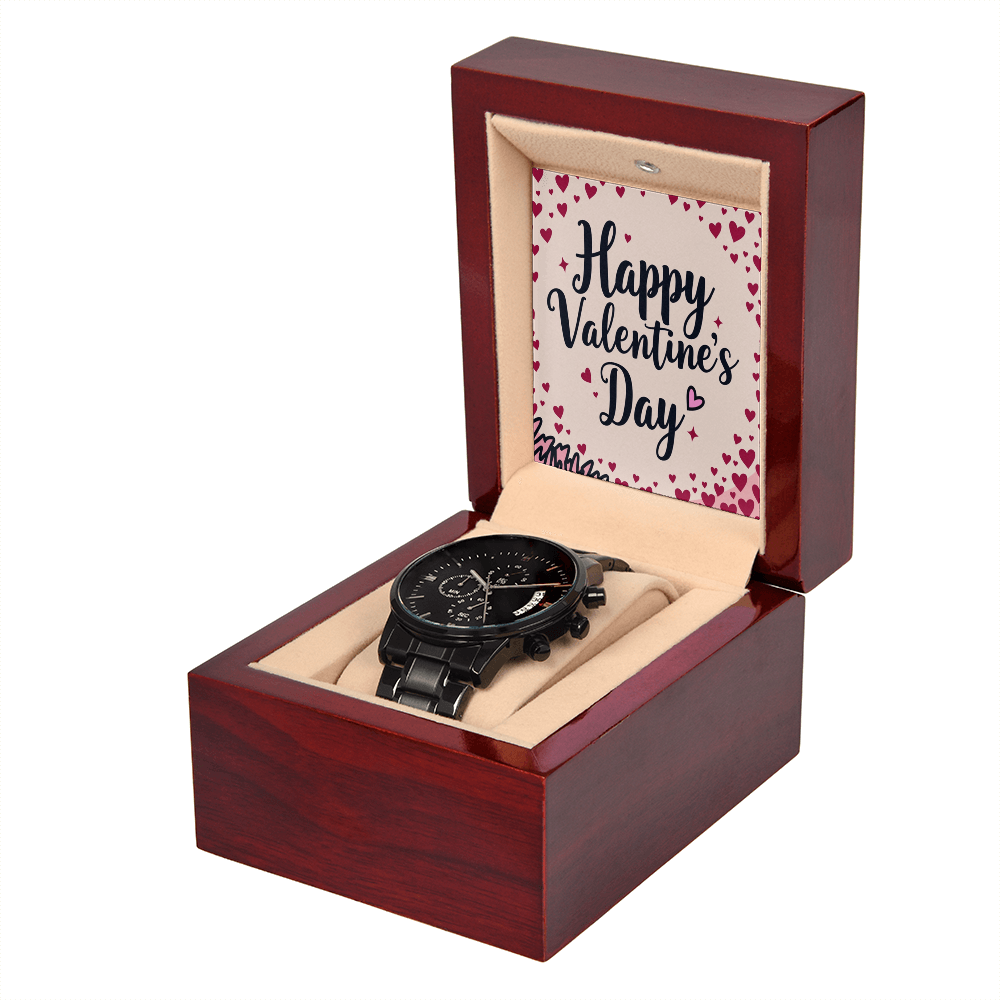 Black Chronograph Watch  - Simple Valentine Gift for him - GLiMOT