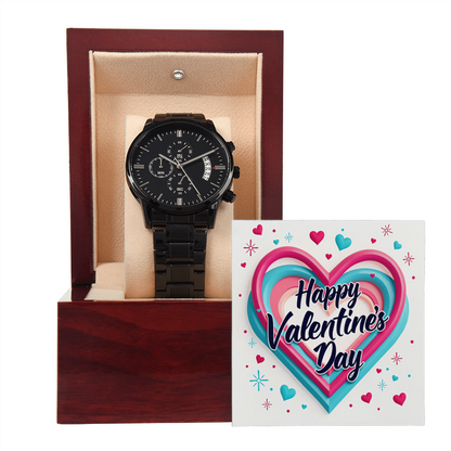 Black Chronograph Watch - Perfect Valentine Gift for him - GLiMOT