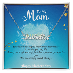 Personalized Name Necklace - Forever Grateful Name Necklace, Meaningful Mother's Day Gift for Mom