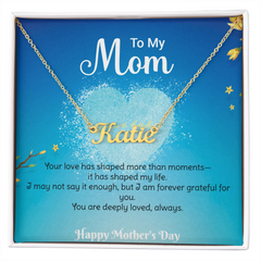 Personalized Name Necklace - Forever Grateful Name Necklace, Meaningful Mother's Day Gift for Mom