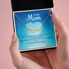 Personalized Name Necklace - Forever Grateful Name Necklace, Meaningful Mother's Day Gift for Mom
