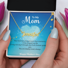 Personalized Name Necklace - Forever Grateful Name Necklace, Meaningful Mother's Day Gift for Mom