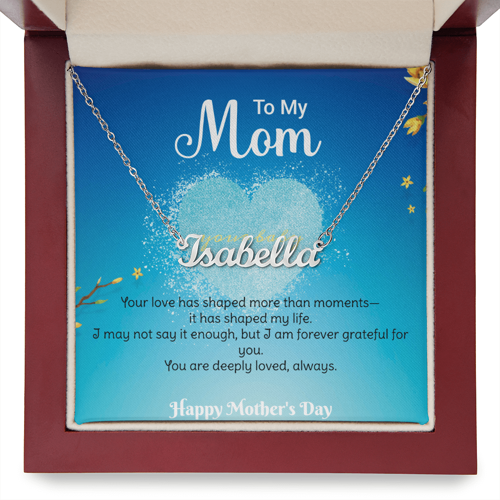 Personalized Name Necklace – Forever Grateful Custom Name Gift for Mom