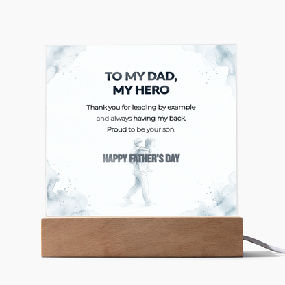 "Proud To Be Your Son" LED Acrylic Night Light, Square Desk Decor – Gift From Son