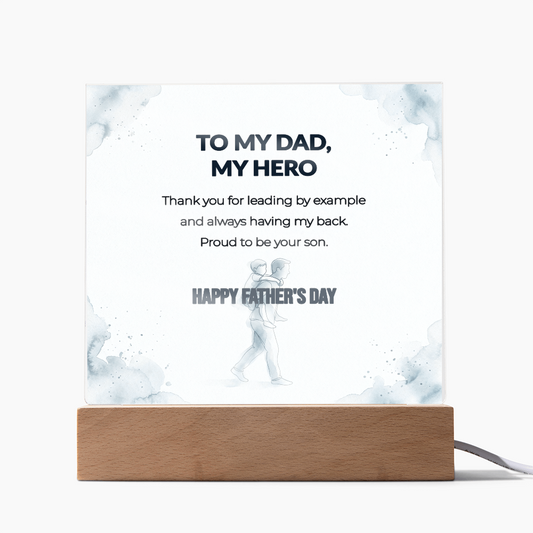 "Proud To Be Your Son" LED Acrylic Night Light, Square Desk Decor – Gift From Son