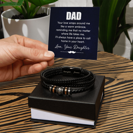 Dad, Your Love Wraps Around Me - Men's "Love You Forever" Bracelet - GLiMOT