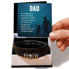 Dad, You Taught me to Chase my dreams - Men's "Love You Forever" Bracelet