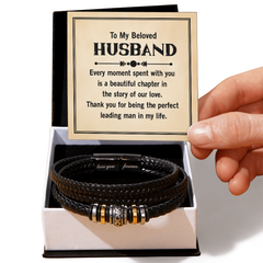 Men's "Love You Forever" Bracelet - To my Beloved Husband, Every moment spent with you is a beautiful chapter in the story of our love.