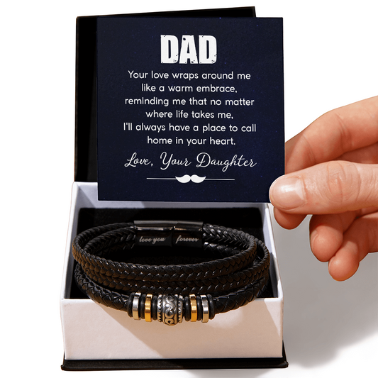 Dad, Your Love Wraps Around Me - Men's "Love You Forever" Bracelet - GLiMOT