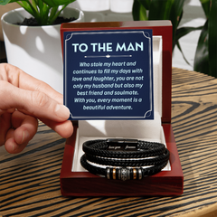 "To the man  Who stole my heart and continues to fill my days with love and laughter" - Men's "Love You Forever" Bracelet
