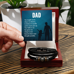 Dad, You Taught me to Chase my dreams - Men's "Love You Forever" Bracelet