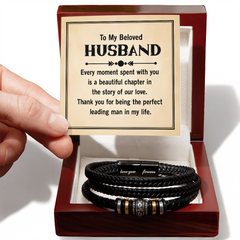 Men's "Love You Forever" Bracelet - To my Beloved Husband, Every moment spent with you is a beautiful chapter in the story of our love.