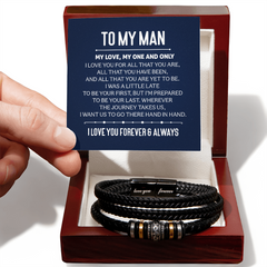 TO MY MAN MY LOVE, MY ONE AND ONLY - Men's "Love You Forever" Bracelet