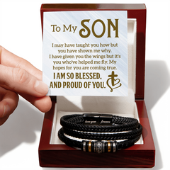To My Son, I may have taught you how but you have shown me why - Men's "Love You Forever" Bracelet