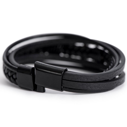 Blessed - Men's Cross Leather Bracelet - GLiMOT