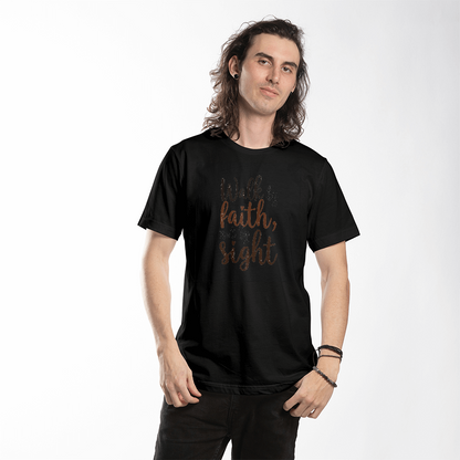 Walk By Faith Not By Sight" T-Shirt - Bella + Canvas 3001 Unisex Faith Tee - GLiMOT