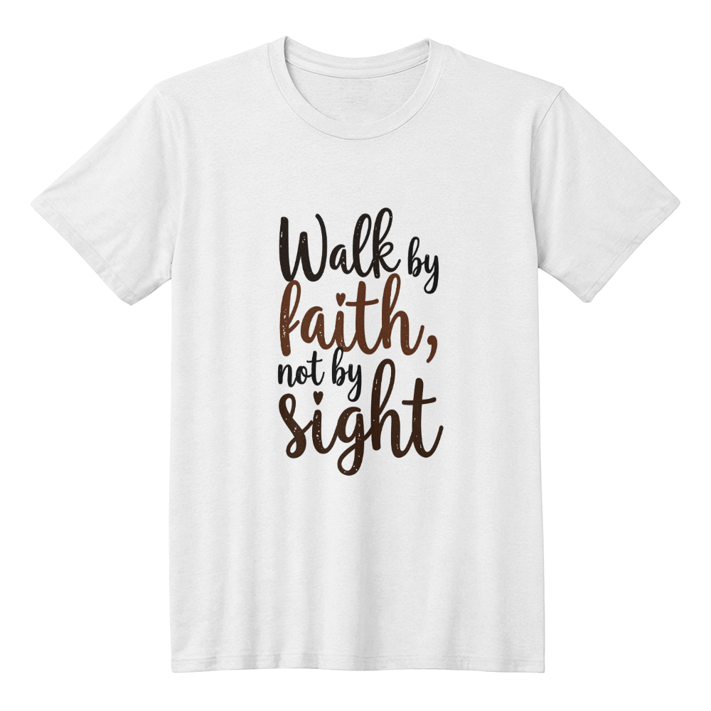 Walk By Faith Not By Sight" T-Shirt - Bella + Canvas 3001 Unisex Faith Tee - GLiMOT