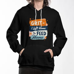 Adult Hoodie - 'I left home to feed home' Grit Bella Unisex Pullover Fleece Hoodie