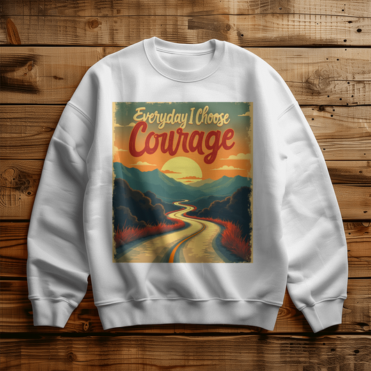 'Everyday I Choose Courage'  Gildan Unisex Crewneck Sweatshirt! - GLiMOT