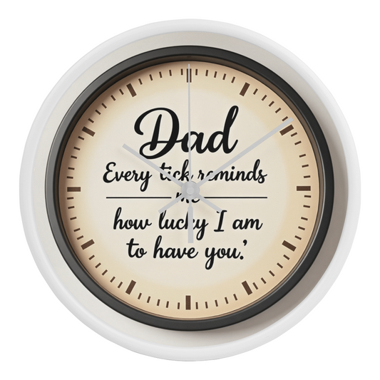 Heartfelt Dad Wall Clock - Sentimental Wooden Frame 10-inch Clock for Father's Day (Customizable with your words) - GLiMOT