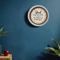 Heartfelt Dad Wall Clock - Sentimental Wooden Frame 10-inch Clock for Father's Day (Customizable with your words)