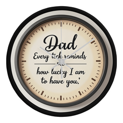 Heartfelt Dad Wall Clock - Sentimental Wooden Frame 10-inch Clock for Father's Day (Customizable with your words)