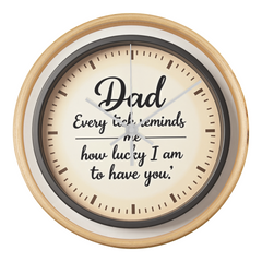 Heartfelt Dad Wall Clock - Sentimental Wooden Frame 10-inch Clock for Father's Day (Customizable with your words)