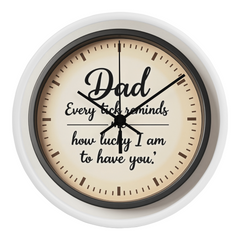 Heartfelt Dad Wall Clock - Sentimental Wooden Frame 10-inch Clock for Father's Day (Customizable with your words)