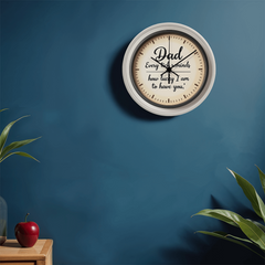 Heartfelt Dad Wall Clock - Sentimental Wooden Frame 10-inch Clock for Father's Day (Customizable with your words)