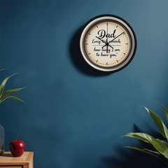 Heartfelt Dad Wall Clock - Sentimental Wooden Frame 10-inch Clock for Father's Day (Customizable with your words)