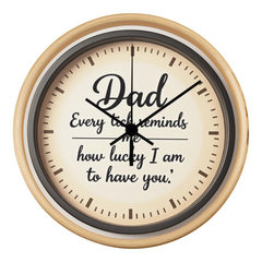 Heartfelt Dad Wall Clock - Sentimental Wooden Frame 10-inch Clock for Father's Day (Customizable with your words)