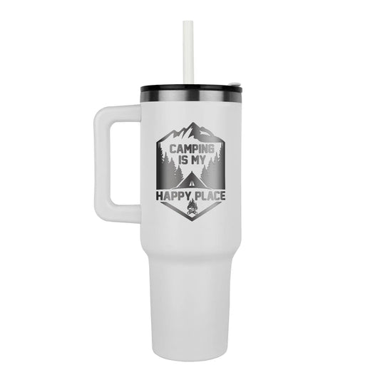 Coffee Is My Happy Place Tumbler – Premium Insulated Stainless Steel Camping Tumbler - GLiMOT
