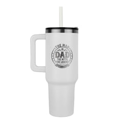 The Man The Myth The Legend Tumbler – 40oz Stainless Steel Tumbler for Dad, Legendary Insulation, Father's Day Gift