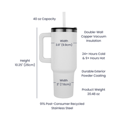 Cute Nurse Heart 40oz Tumbler – Insulated Stainless Steel Drinkware