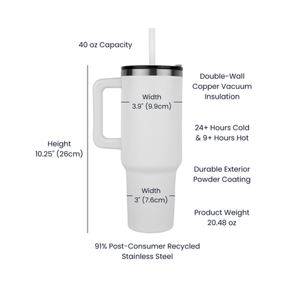 Dad Fuel Tumbler – 40oz Stainless Steel Tumbler, 24+ Hours Cold, Gift for Dad