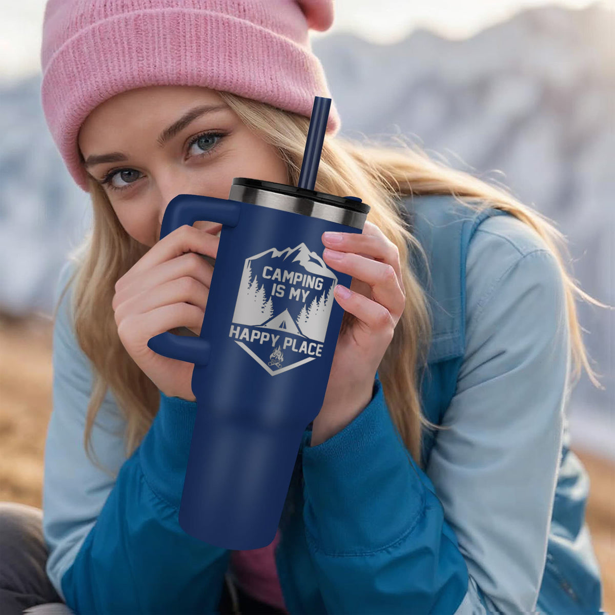 Coffee Is My Happy Place Tumbler – Premium Insulated Stainless Steel Camping Tumbler - GLiMOT