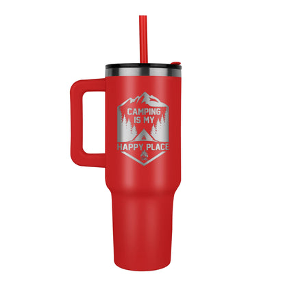 Coffee Is My Happy Place Tumbler – Premium Insulated Stainless Steel Camping Tumbler - GLiMOT
