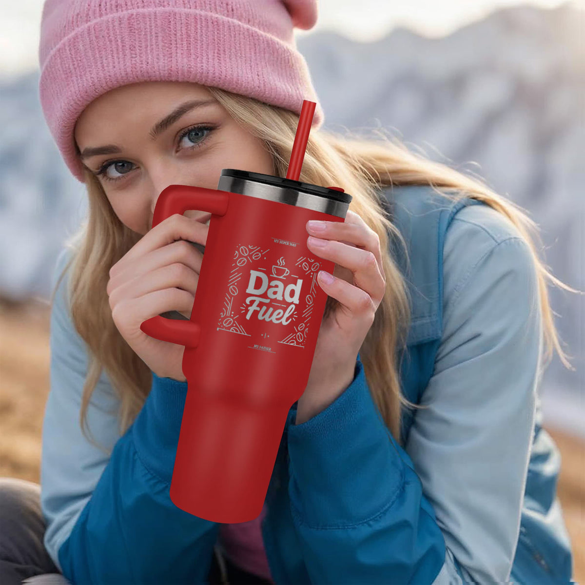 Dad Fuel Tumbler – 40oz Stainless Steel Tumbler, 24+ Hours Cold, Gift for Dad