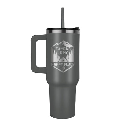Coffee Is My Happy Place Tumbler – Premium Insulated Stainless Steel Camping Tumbler - GLiMOT