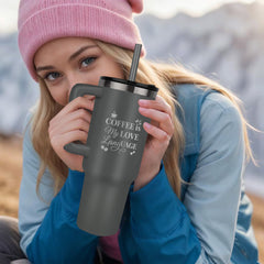 Coffee Is My Love Language" 40oz Laser Engraved Stainless Steel Travel Tumbler
