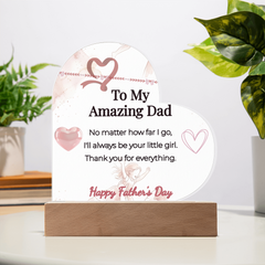 "I'll Always Be Your Little Girl" LED Heart Acrylic Plaque – Father's Day Gift From Daughter