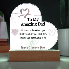 "I'll Always Be Your Little Girl" LED Heart Acrylic Plaque – Father's Day Gift From Daughter