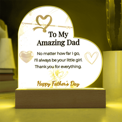 "I'll Always Be Your Little Girl" LED Heart Acrylic Plaque – Father's Day Gift From Daughter