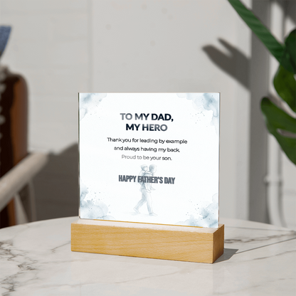 "Proud To Be Your Son" LED Acrylic Night Light, Square Desk Decor – Gift From Son