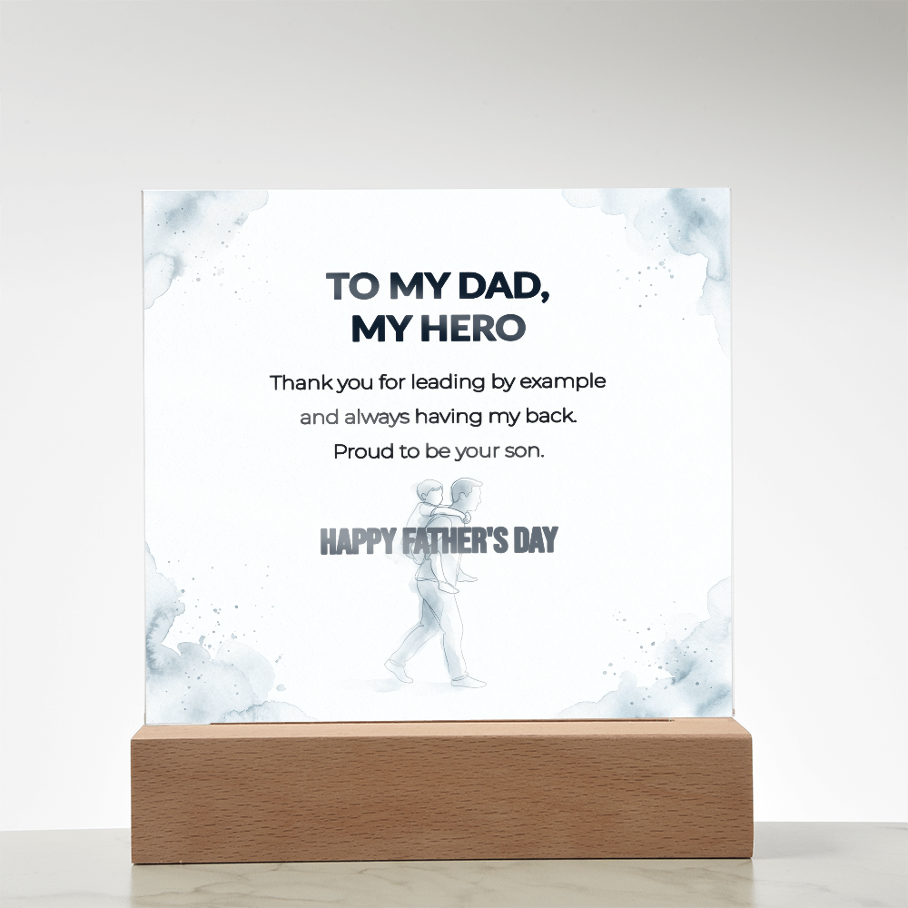 "Proud To Be Your Son" LED Acrylic Night Light, Square Desk Decor – Gift From Son